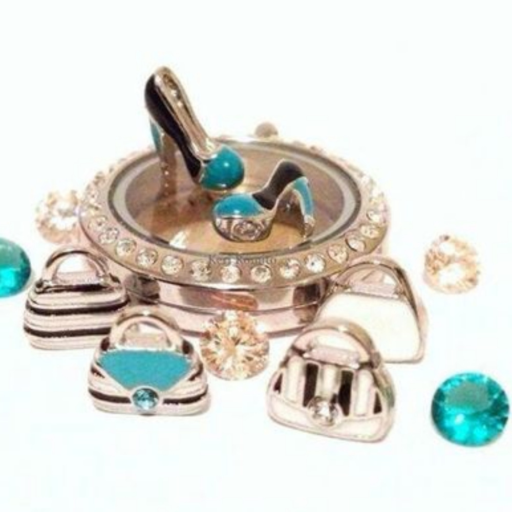 ❤️5 for $15 ❤️ Teal Black White Purse Charm O2 ❤️ - Picture 2 of 2